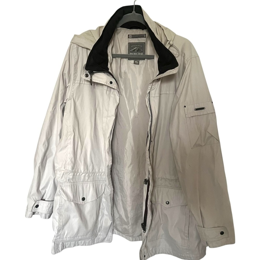 Pacific Trail Vintage Tan Hooded Parka Jacket Womens XL Coastal Grandma Utility